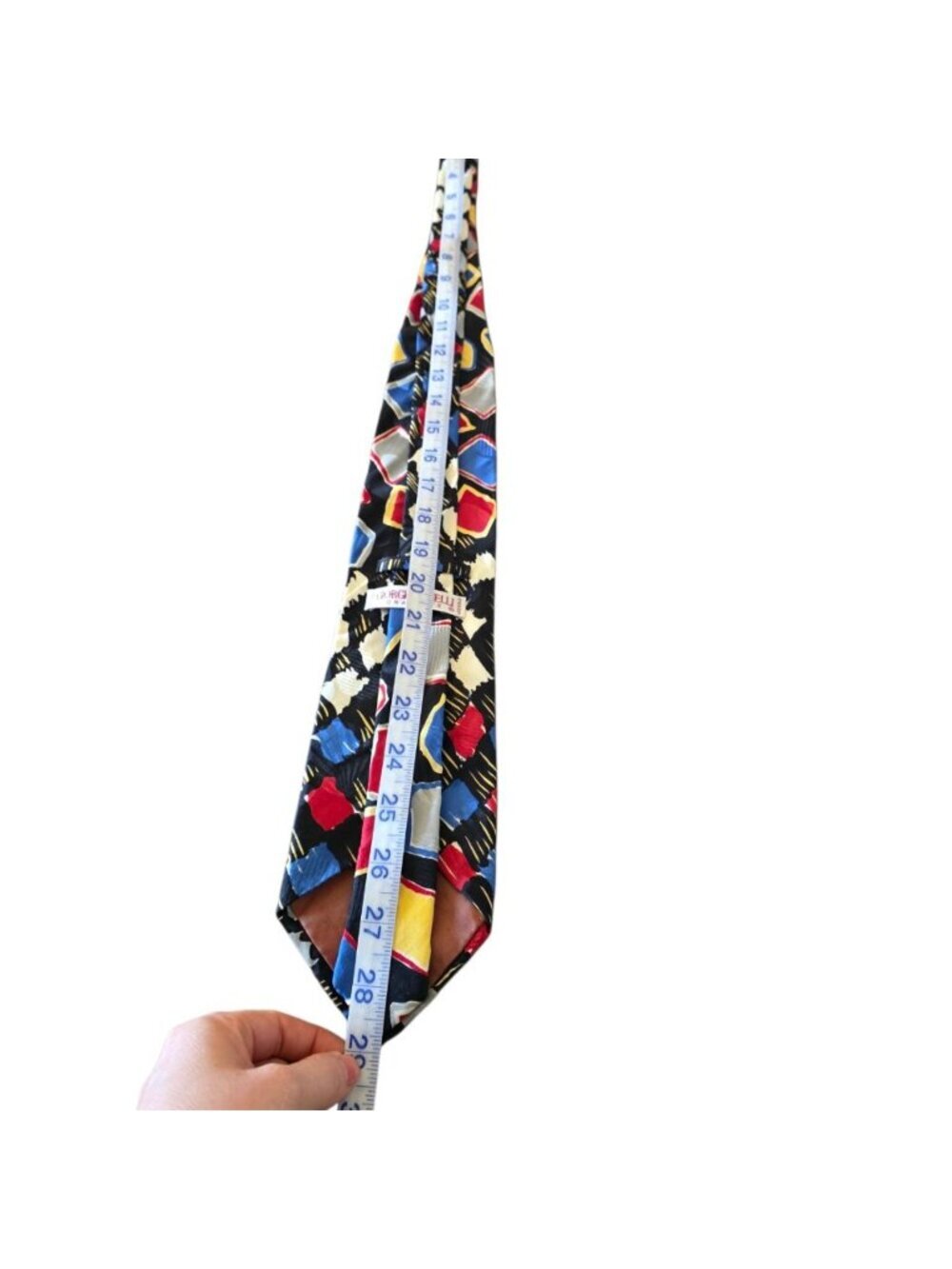 Giorgio Benelli Cravatte 100% Silk Tie Italy Abstract Geometric Red Necktie Vtg - Picture 11 of 13